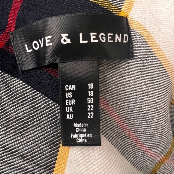 Addition Love & Legend Black & White Button Down Shirt Size 18 - Picture 11 of 12